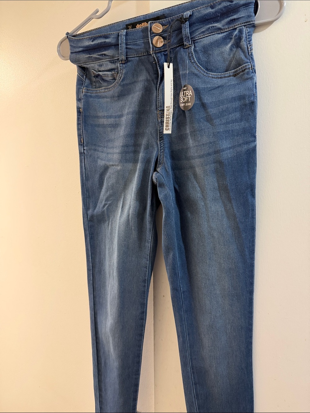 Doll house Washed Blue High-Rise Skinny Jeans